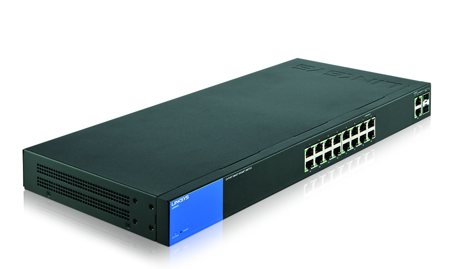 جهاز شبكات — SWITCH LINKSYS 16PORT SMART GIGA 10/100/1000 +2COMBO -LGS318